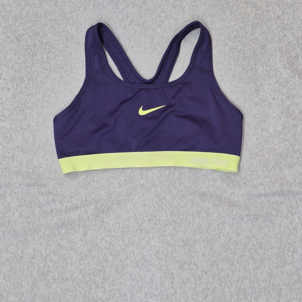 Nike Women Sports Bra Small Purple DRI FIT Wireless Jersey Racerback